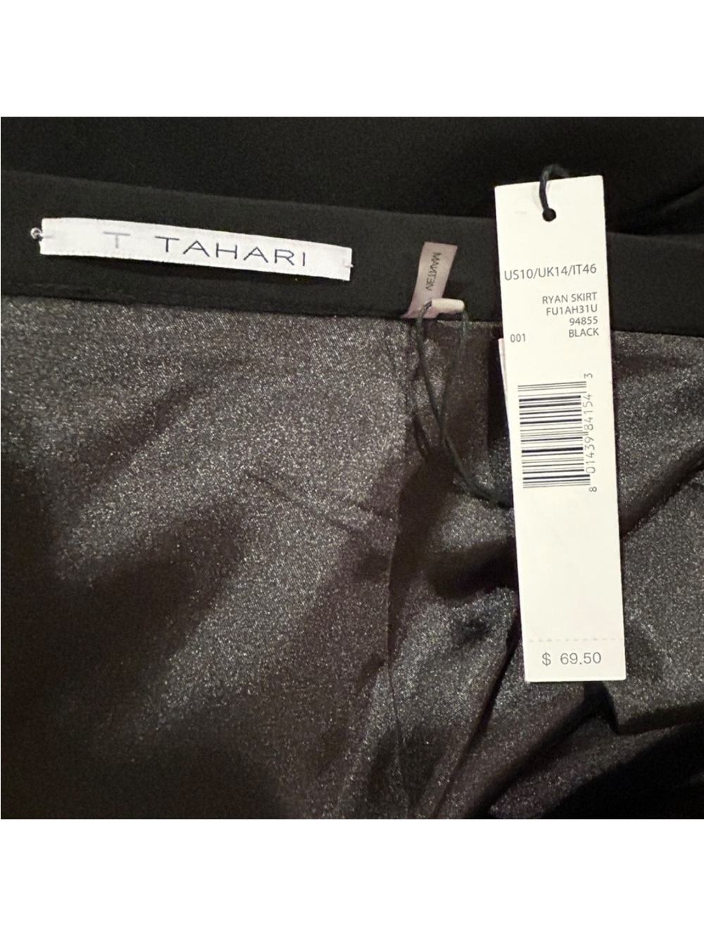 NWT T Tahari Ryan Pencil Skirt | Black | Size 10 | - Picture 5 of 8